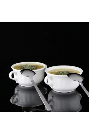 Soup Bowl Double Handled Soup Bowl Porcelain Soup Bowl 11 Cm 2 Pieces Güral Porcelain KASEGURAL - HERGÜNUYGUN