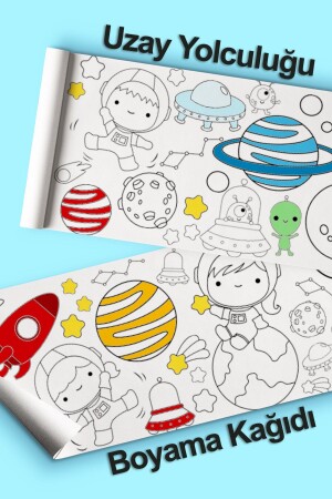 Space and Planets Giant Coloring Sheet 2. 5 Meters Holiday Activity Roller - Children's Educational Paint Roller Paper C05ASolar - Enjoymydesign