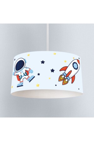 Space Rocket And Planet Patterned Children's Room Digital Printed Pendant Lamp Chandelier AM00112041030 - instababyrooms