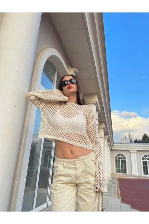 Spanisches Crop Top mit Armlöchern. 01763 - Look Kadıköy