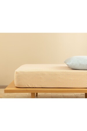 Spannbettlaken für Einzelbett, leicht zu bügeln, Diamond Stripe, 100 x 200 cm, Gelb - English Home