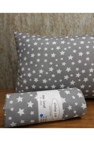 Spannbettlaken-Set für Einzelbett, elastisches Bett, grau, Jahr1 - üntaş