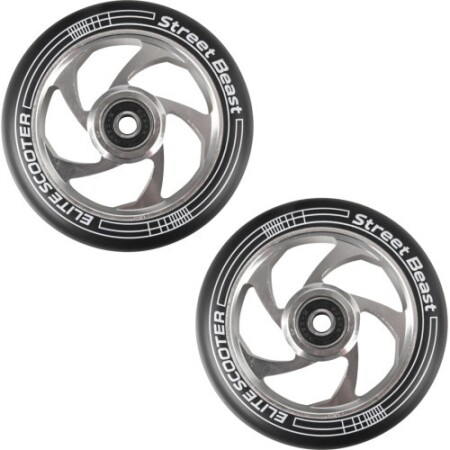 Spare wheels for tricycle inSPORTline, 110mm, 2pcs, black-silver - inSPORTline