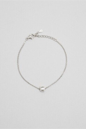 Sparkling Beauty 19 cm großes Baguette-Silberarmband mit 18 Karat Weißgoldbeschichtung - So Chic
