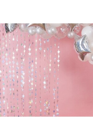 Sparkling Starry Silver Background Self-Adhesive Star Silver Curtain Metallic Gray Wall Decoration - Huzur Party Store