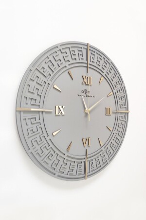 Special Decorative Anthracite & Gold Mirrored Wall Clock 50x50cm dybesi50x50 - aSSe Tasarım