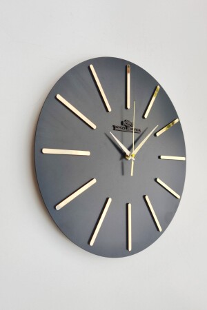 Special Decorative Mirrored Wall Clock Black & Gold Silent Mechanism 37x37cm YUÇ37x - aSSe Tasarım