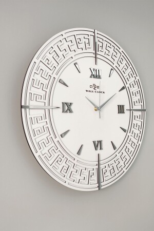 Special Decorative White & Silver Mirrored Wall Clock 50x50cm dybesi50x50 - aSSe Tasarım
