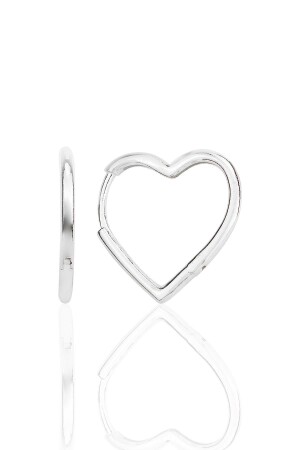 Special design 20 mm heart earrings with silver rhodium SGTL12282RODAGE - Söğütlü Silver