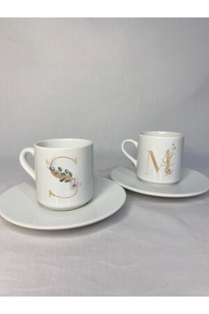 Special Design Personalized Valentine's Day Gift Coffee Cup with Letters, Set of 2 KAHVE003 - EratCo