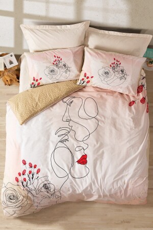 Special for Valentine's Day Double Duvet Cover Set Amore Beige 8680108057353 - Cotton Box