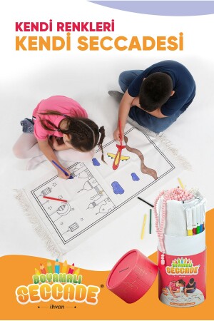 Special Washable Painted Prayer Rug Set for Children Red - Ihvanonline