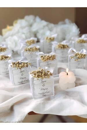 Special Wedding Luxury Mini Floral Bubble Candle 15 Pieces 40011 - Ceyseet