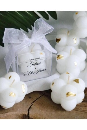 Special Wedding Luxury Mini Gold Particle Mini Bubble Candle 10 Pcs 40012 - Ceyseet