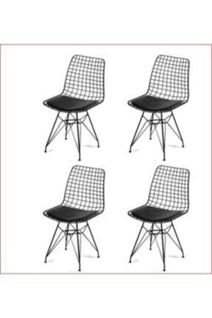 Special Wire Chair Kitchen Living Room Cafe Set of 4 15 - ÇELİK SANDALYE MASA