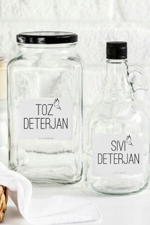 Spender für Pulverwaschmittel 3000 ml und Spender für Flüssigwaschmittel 1000 ml, 2 Liter Waschmittel - LALEZEN HOME