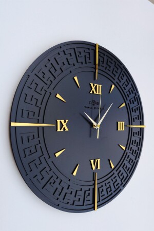 Spezielle dekorative schwarz-goldene verspiegelte Wanduhr 50x50cm dybesi50x50 - aSSe Tasarım