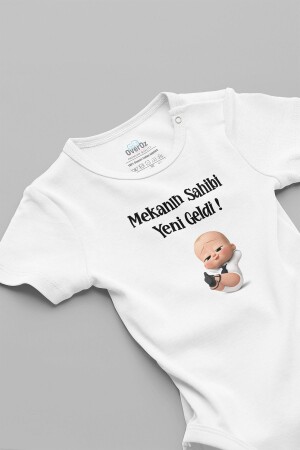 Spezieller Design-Boss-Baby Der Besitzer des Ortes hat neu angekommenen geschriebenen Baby-Body Weiß Badi Zıbın 5128 - Overoz