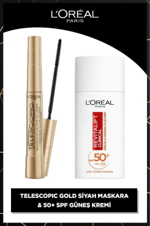 م.ن.ز-تلسكوبي ماسكارا & إعادة التأهيل السريري SPF 50 يومي حماية فوق البنفسجية عالية كريم الشمس الموجب 50 مل - L'oreal Paris