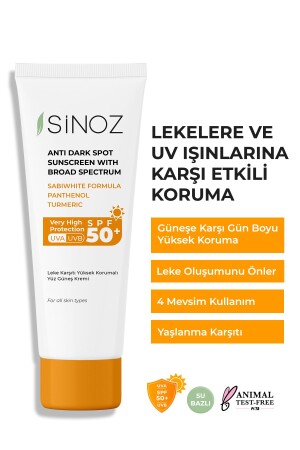 SPF 50 Anti-Blemish High Protective Face Sun Cream 50 ml For Normal And Dry Skin - Sinoz