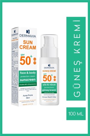 SPF 50 Face and Body Sunscreen for Acne Prone Skin 100 ml - Dermavia