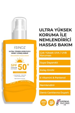 SPF 50 Ultra High Protective Body Sunscreen Spray 200 ml - Moisturizing Sensitive Care - Sinoz