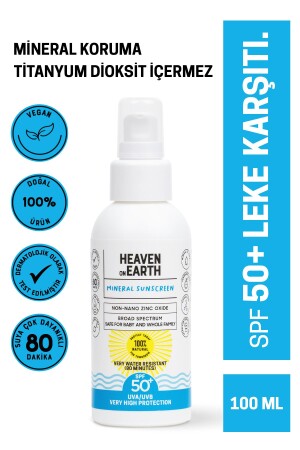 SPF 50 Vegan Mineral Sunscreen Anti-Blemish 100% Natural Water Resistant Uva UVB Very High Protection HonE8683148624097 - Heaven on Earth