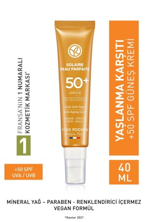 Spf 50 Yüksek Korumalı Yaşlanma Ve Leke Karşıtı Yüz Güneş Kremi-solaire Peau Parfaite-40 ml 57438 - Yves Rocher