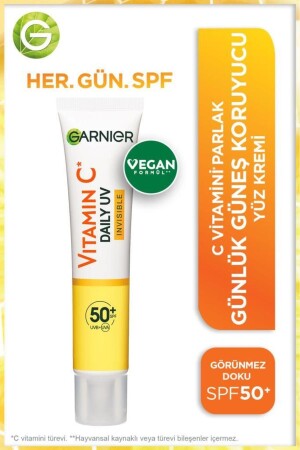 فيتامين سي يومي من واقي الشمس سائل كريم الوجه غير مرئية النسيج Spf50 40ml - Garnier