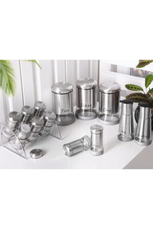 Spice Set 13 Pieces Glass Inox G3023 SEVGI14820 - GÖNÜL