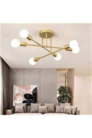 Spider Cross Modern Sports Plophonier Antique Living Room - Kitchen - Bedroom 6-Piece Chandelier (WITHOUT BULB) Börümcek6lıesk - Fer Avize