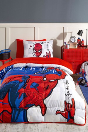 Spiderman Blue City Single Disney lizenziertes elastisches Spannbettlaken für Kinder - Özdilek