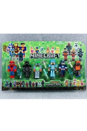 Spiderman Captain America Paw Patrol 12 Piece Toy - Minecraft