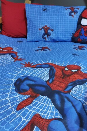 Spiderman Children's Duvet Cover Set with Elastic Sheets and Single Size CE-ORMCNEVTK - mihriban