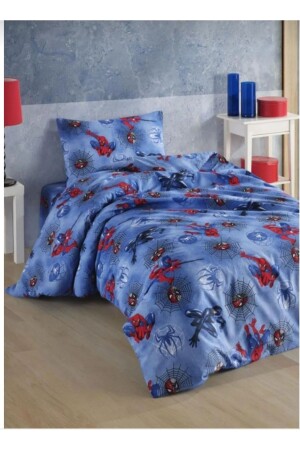 SPIDERMAN-Einzelbettbezug-Set in Blau mit Gürtel - Home