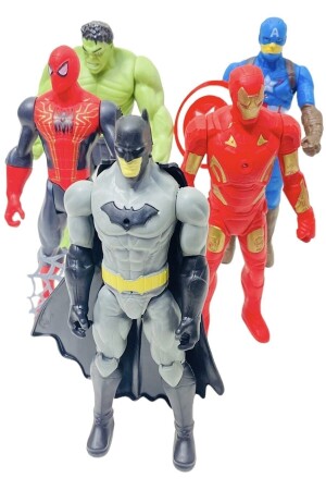 Spiderman Hulk Captain America Batman Ironman 17cm. Illuminated Figures Set - Brother Toys