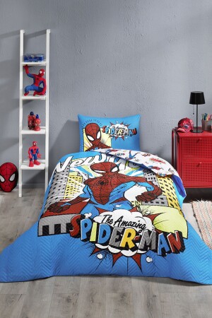 Spiderman New York Single Disney Licensed Elastic Fitted Bed Sheet Quilted Children's Duvet Cover PR-12674018 - Özdilek