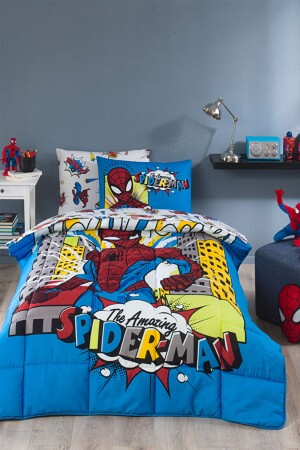 Spiderman New York Single Disney lizenziertes elastisches Spannbettlaken Kinderschlafset EVTEKSTILI-525643 - Özdilek