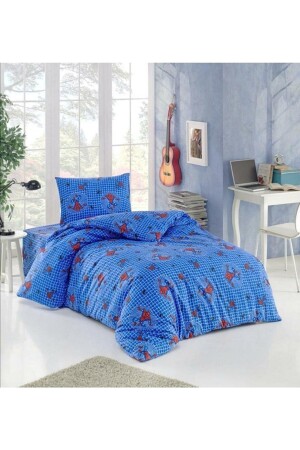 Spiderman Patterned Single Duvet Cover Set Ranforce Fabric RoseSpider - ROSEHOME