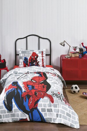 Spiderman Super Hero Single Quilted Duvet Cover Set Complete Set 4 Seasons Use Özdilek Spiderman Super Hero - Özdilek