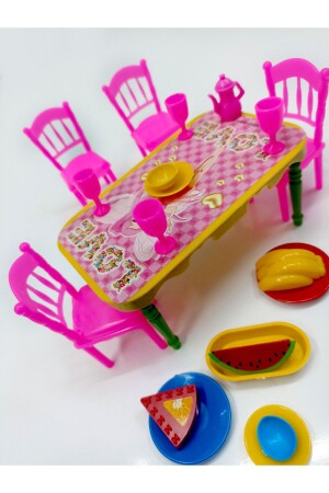 Spielzeug-Esstisch für Mädchen, Küchenset, Hausspiele, 20-teilig, 12 x 17 cm - Alytoys