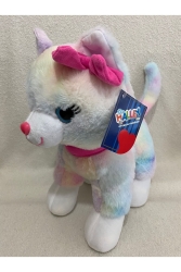 Spielzeug-Katze mit rosa Schnalle, 30 cm (macht Katzengeräusche) j1 - Halley
