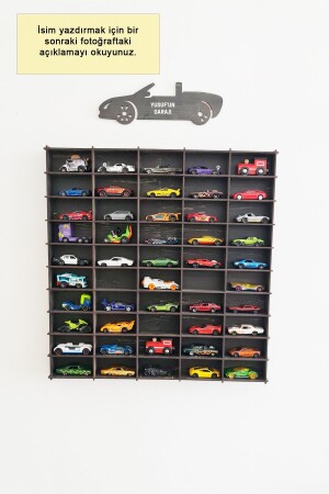 Spielzeugautoregal 50er Jahre Antikschwarzes 50er Jahre Autoregal - Metafortoys