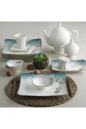 Spinoza 36 Piece Square Breakfast Set - Güral Porselen