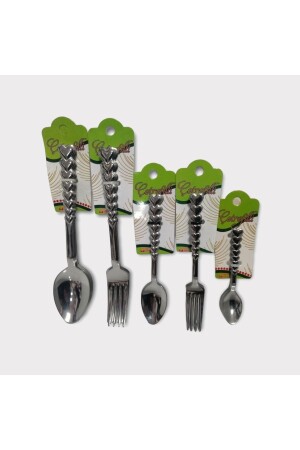 Spoon Fork Set 30 Pieces Heart (dinner Fork Spoon - dessert Fork Spoon And Teaspoon) 3301000000306 - Vera Hediyelik Eşya