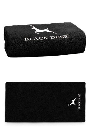 Spor Fitness Havlusu Kondisyon Havlusu %100 Pamuk 90x50 Cm Siyah - Black Deer