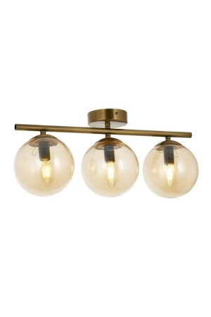 Spor Plafonyer Model Modern Glop Bal Camlı Üçlü Avize 0077-SPRBAL - Lambadar