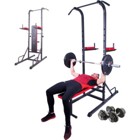 SPORTline Power Tower 3-50 kg arası ağırlık seti ve dip istasyonu - inSPORTline