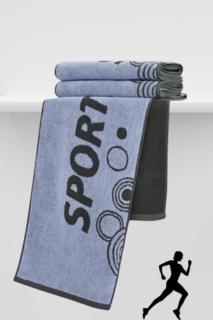 Sports Towel Jacquard Gray Gym Fitness Plates Boxing Tennis Towel 100% Cotton - Mariva Home