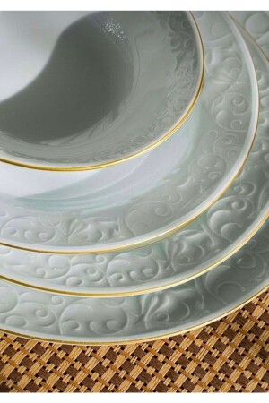 Spring Branch 48 Pieces Dinner Set for 12 Persons BAHARDALI48GILDIZLI - Güral Porselen
